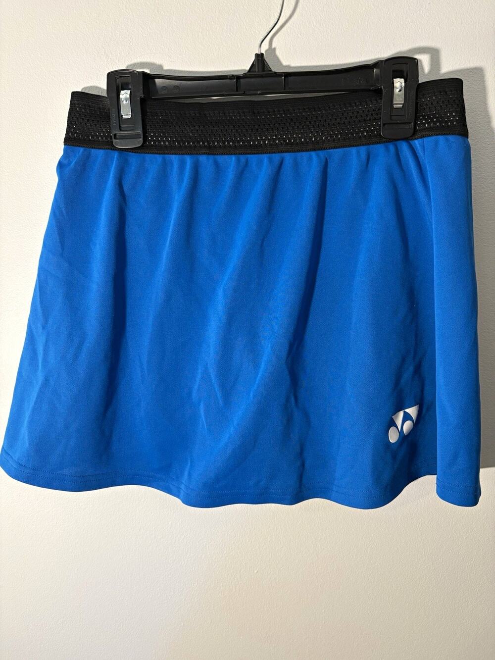 YONEX Women's Tennis Athletic Skort, Blue/Black Solid Breathable, Size S